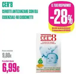 Medi-Market Cer'8 cerotti antizanzare con oli essenziali 48 cuscinetti offerta