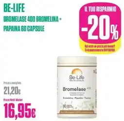 Medi-Market Be-life bromelase 400 bromelina+ papaina go capsule offerta