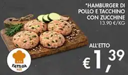 Coal City Hamburger di pollo e tacchino con zucchine offerta