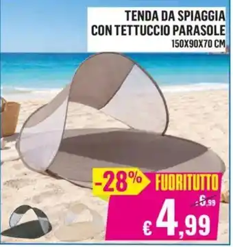 TENDA DA SPIAGGIA CON TETTUCIO PARASOLE