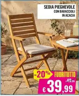 Satur SEDIA PIEGHEVOLE CON BARACCIOLI IN ACACIA offerta