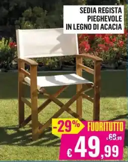 Satur Sedia regista pieghevole in legno di acacia offerta