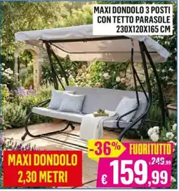Satur MAXI DONDOL0 3 POSTI CON TETTO PARASOLE offerta