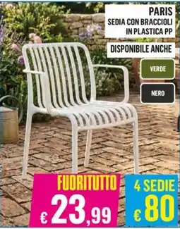 Satur PARIS SEDIA CON BRACCIOLI IN PLASTICA PP offerta