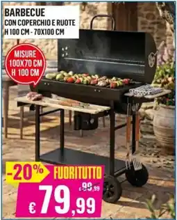 Satur BARBECUE CON COPERCHIO E RUOTE offerta