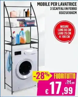 Satur MOBILE PER LAVATRICE 3 SCAFFALI IN FERRO offerta