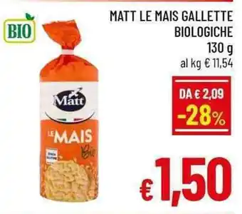 A&O Matt Le Mais Gallette Biologiche offerta