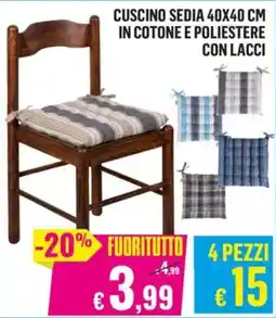 Satur Cuscino sedia 40x40 cm offerta