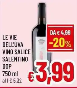 A&O LE VIE DELL'UVA VINO SALICE SALENTINO DOP offerta