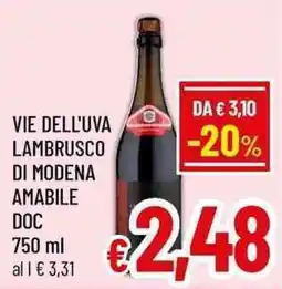 A&O Vie dell'uva Lambrusco di Modena Amabile DOC offerta
