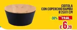 Satur CIOTOLA CON COPERCHIO BAMBU offerta