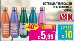 Satur BOTTIGLIA TERMICA 24H IN ACCIAIO INOX offerta
