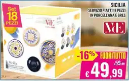 Satur SICILIA SERVIZIO PIATTI 18 PEZZI offerta
