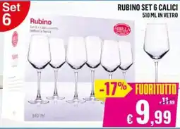 Satur Rubino Set 6 Calici offerta