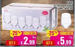 Satur Luce SET BICCHIERI ACQUA offerta
