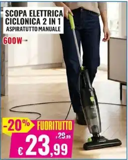 Satur SCOPA ELETTRICA CICLONICA 2 IN 1 ASPIRATUTTO MANUALE offerta