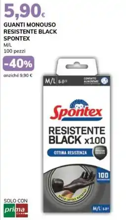 Basko Guanti monouso resistente black Spontex offerta