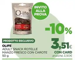 L´Isola dei Tesori OLIFE ADULT SNACK ROTELLE MANZO FRESCO CON CAROTE offerta