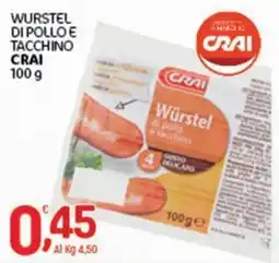 Crai WURSTEL DI POLLO E TACCHINO CRAI offerta