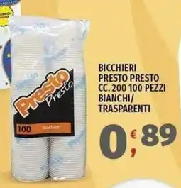 Vivo Supermercati Bicchieri Presto cc. 200 offerta