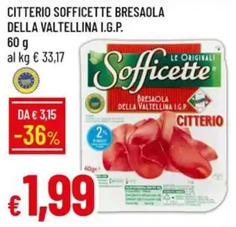 IperFamila Sofficette Bresaola della Valtellina I.G.P. Citterio offerta