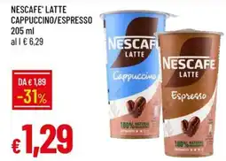 IperFamila NESCAFE' LATTE Cappuccino/Espresso offerta