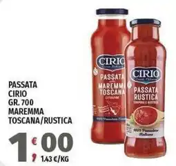 Vivo Supermercati Passata Cirio Maremma Toscana/Rustica offerta
