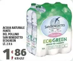 Vivo Supermercati Acqua naturale fonte del pollino San Benedetto Ecogreen offerta