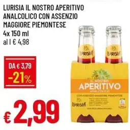IperFamila Lurisia Il nostro aperitivo analcolico con assenzio maggiore piemontese offerta