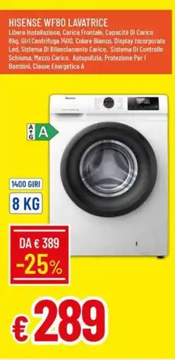 IperFamila HISENSE WF80 LAVATRICE offerta