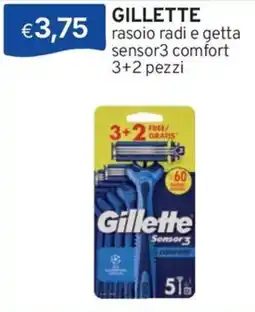 Sirene Blu Gillette rasoio radi e getta sensor3 comfort offerta