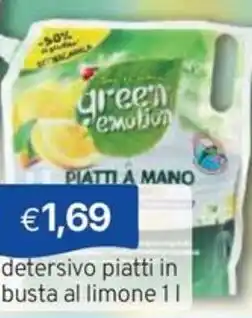Sirene Blu green emotion detersivo piatti in busta al limone offerta