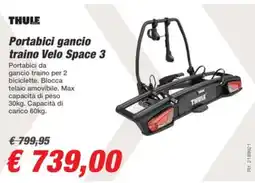 Bep's THULE Portabici gancio traino Velo Space 3 offerta