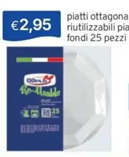 Sirene Blu I Donna Re-Usable piatti ottagonali offerta