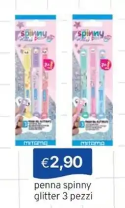 Sirene Blu penna spinny glitter offerta