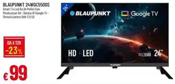 Galassia Smart Tv Led Da 24 Pollici Con Risoluzione Hd - Dotata Di Google Tv - Sintonizzatore Dvb-T2/S2 offerta