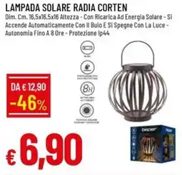 Galassia LAMPADA SOLARE RADIA CORTEN offerta
