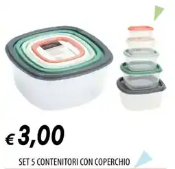 IperFamila SET 5 CONTENITORI CON COPERCHIO offerta