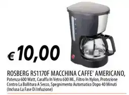 IperFamila ROSBERG R51170F MACCHINA CAFFE' AMERICANO offerta