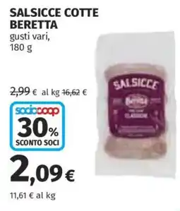Ipercoop Salsicce cotte Beretta offerta