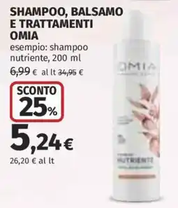 Ipercoop Shampoo, balsamo e trattamenti Omia offerta