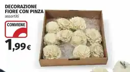 Ipercoop DECORAZIONE FIORE CON PINZA assortiti offerta