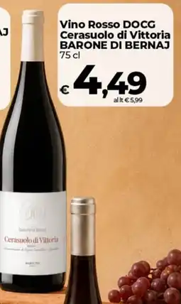 Coop Radenza Vino Rosso DOCG Cerasuolo di Vittoria BARONE DI BERNAJ offerta