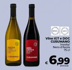 Coop Radenza Vino IGT e DOC CUSUMANO offerta