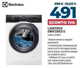 Sinergy Electrolux LAVATRICE EW6FZBG215 offerta