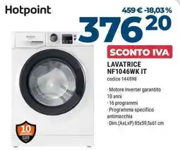 Sinergy Hotpoint LAVATRICE NF1046WK IT offerta