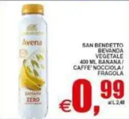 Pewex San bendetto bevanda vegetale banana caffe' nocciola fragola offerta