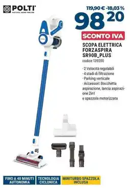 Sinergy Polti Scopa Elettrica Forzaspira SR90B_Plus offerta