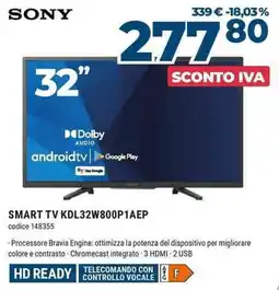 Sinergy SONY SMART TV KDL32W800P1AEP offerta