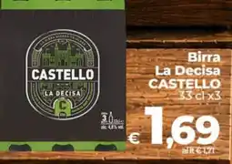 Ipercoop Radenza Birra La Decisa CASTELLO offerta